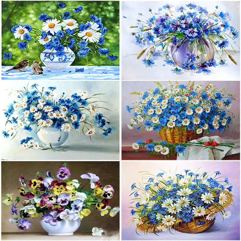 

DIY Flower 5D Diamond Painting Full Square Drill Embroidery Cross Stitch Kits Mosaic Rhinestone Home Decor Wall Art Gift