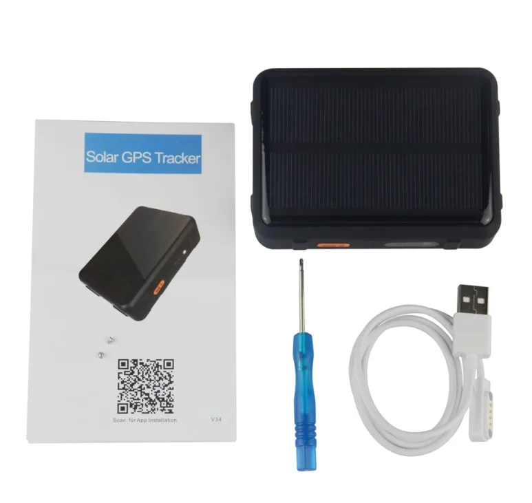 No Box Gps трекер на солнечной батарее, с питанием от овцы, коровы, крупного рогатого скота, RF-V34, 9000 мА/ч, водонепроницаемый, GSM, gps, WiFi, отслеживание голоса, мониторинг, анти-удаление, SOS сигнализация - Цвет: No Box