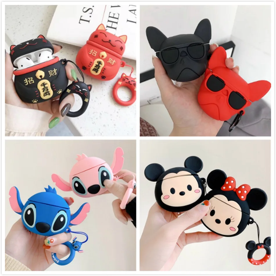 3D чехол для наушников для Airpods Pro Чехол Силиконовый Ститч Кот Мультяшные наушники/Earpods чехол для Apple Air pods Pro 3 чехол Брелок