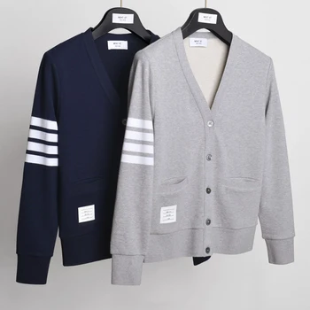 

2020 Fashion TB THOM Brand Spring hooded Sweatershirts Cotton Jacket Men Women Couple Clothin Pocket Casual Sportswear Coat