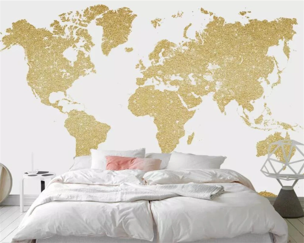 Beibehang Custom 3D Wallpaper European modern minimalist world map background wall painting wallpaper for walls 3 d behang | Обустройство