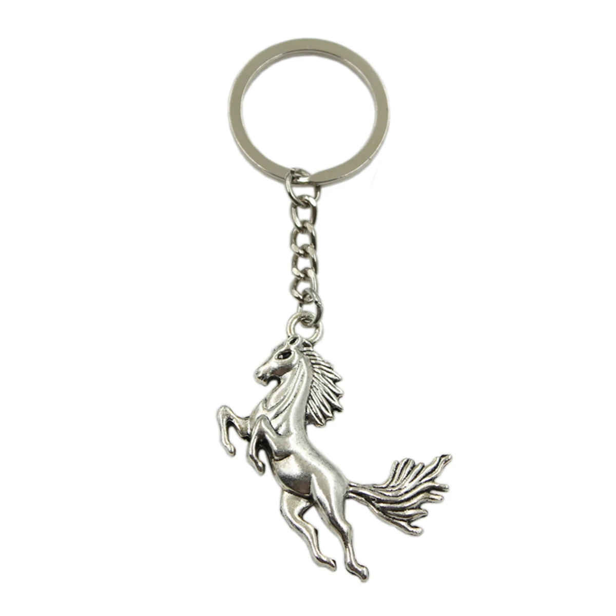 Factory Price Running Horse Pendant Key Ring Metal Chain Silver Color Men Car Gift Souvenirs Keychain Dropshipping | Украшения и