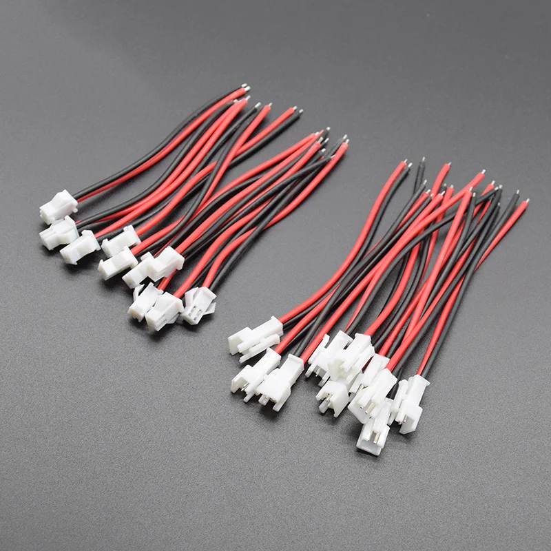 

10Pairs/20pcs white Micro JST 2 PIN Male & Female Plug Connector With Wire Cables Length100mm white 10cm 2pins