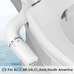 Ultra-Slim Non-Electric Bidet Attachment with Dual Nozzle & Adjustable Water Pressure (1-2 RU IL BR CL Asia)
