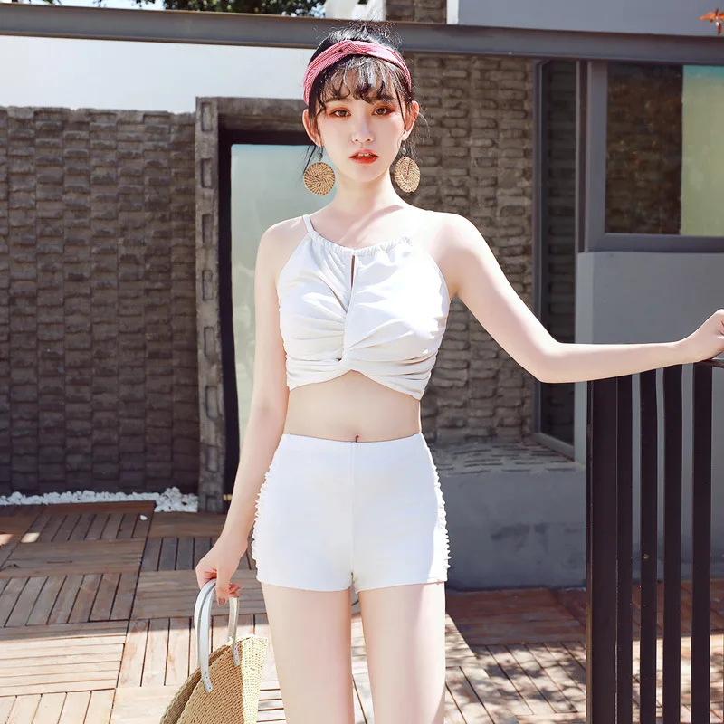 

New Style Fashion Sexy Slim Fit Slimming Split Type Boxer Long Skirts Three-piece Set Bathing Suit 9029