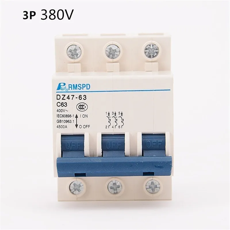 Atmosphere Switch Three-phase Electric Dz47 3p63a Air Open Small-sized Circuit Breaker 380v C45 Package Postal | Обустройство дома