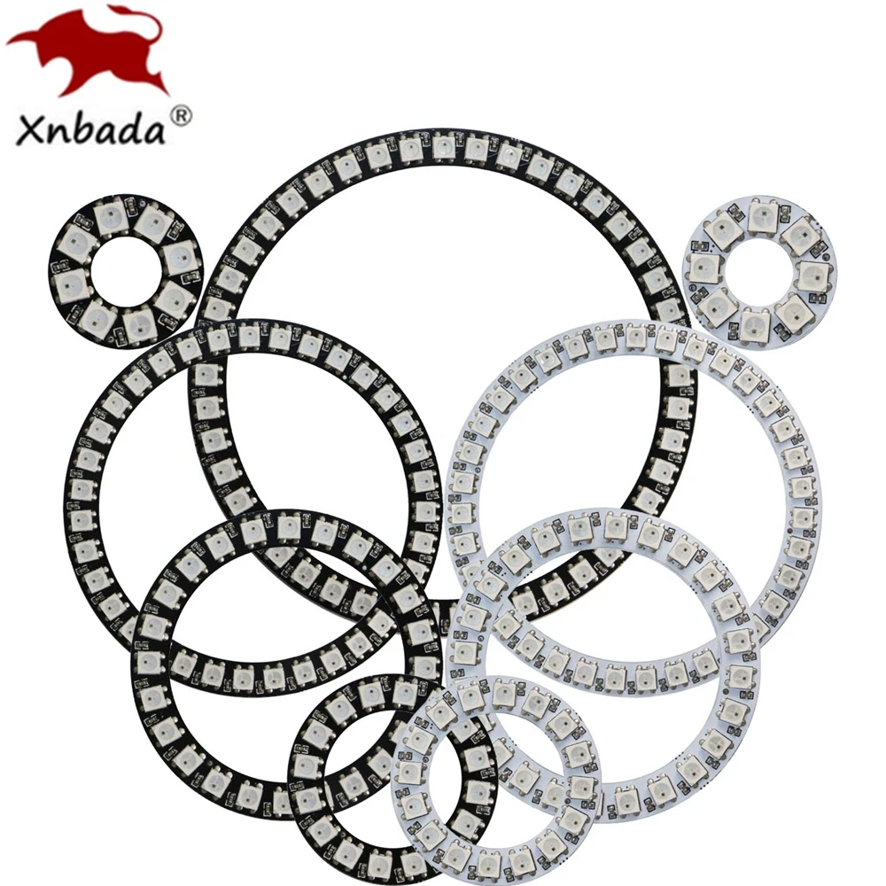 Anillo de píxeles direccionable, módulos Led WS2812B, 8/16/24/35/45 Leds, WS2812 IC RGB, a todo Color, redondo, círculo Led DC5V
