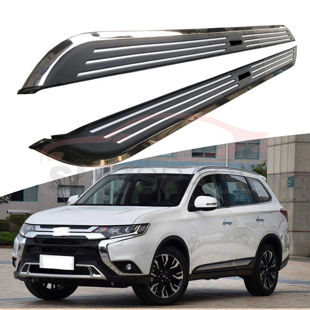 Side step fits for Mitsubishi Outlander- running board nerf bar 2Pcs left right Aluminium side step side pedal
