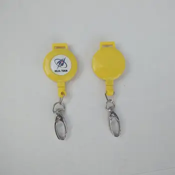 

Free shipping 1000pcs/lot customized logo badge reel; promotional retractable plastic badge holder; belt clip BR17