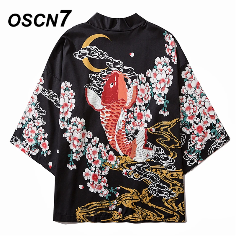 OSCN7, кимоно, кардиган, рубашка, Мужская, Японская уличная одежда, рукав три четверти, пальто, рубашки, harujku, мужская рубашка, 6007