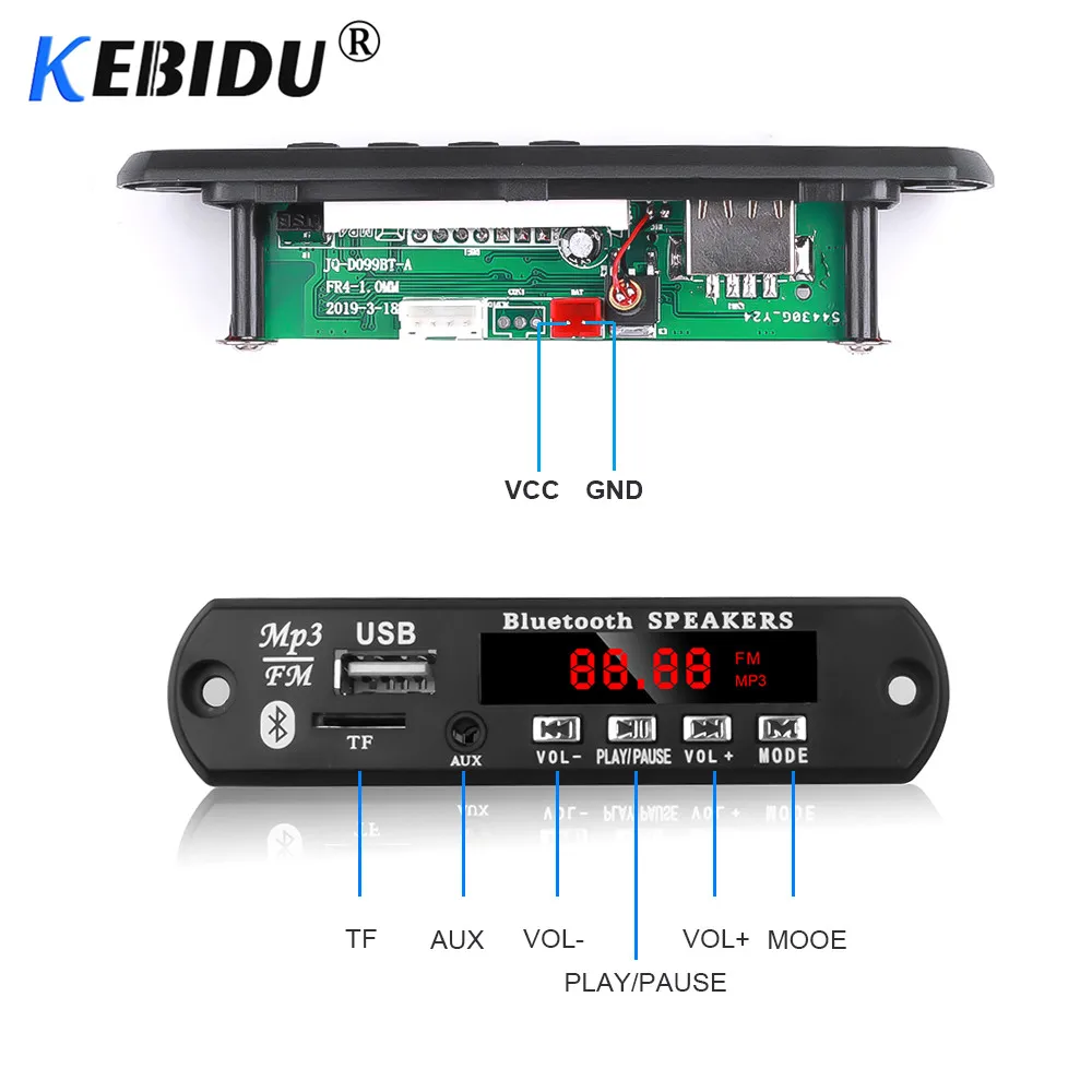 Kedidu 5 в 12 В MP3 декодер плата WMA WAV FLAC APE Bluetooth MP3-плеер цветной экран USB TF модуль fm-радио с записью звонков