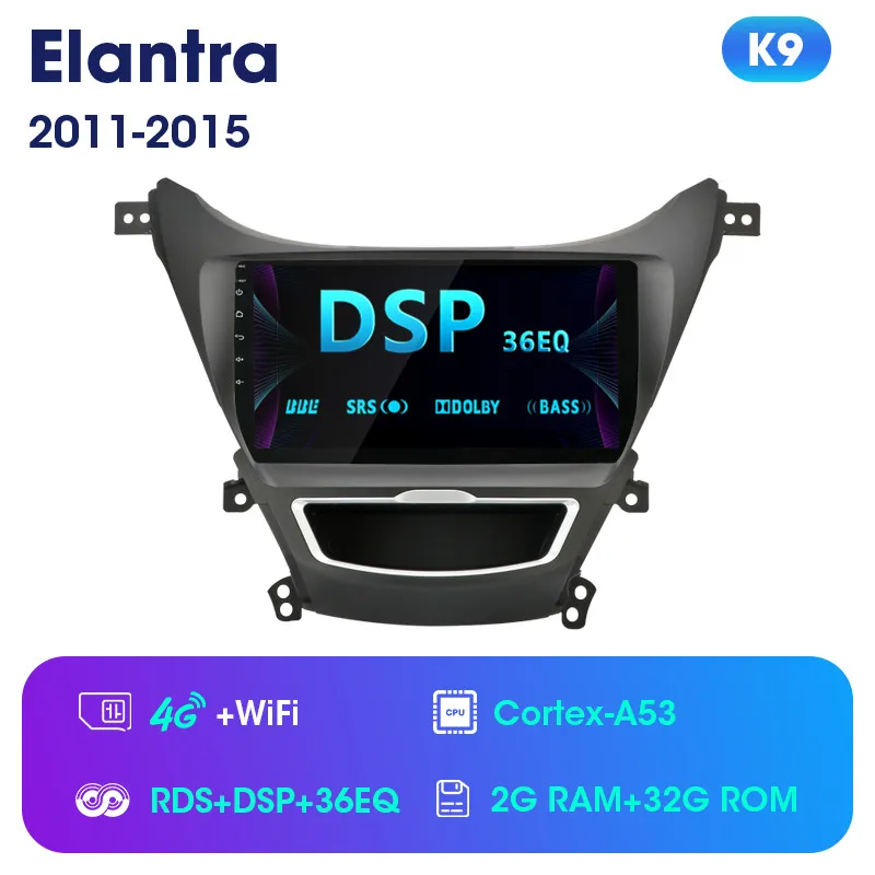 Android 8,1 2din " gps Navi для 2011- hyundai Elantra 6 автомобильный Радио Мультимедиа Видео плеер навигация gps 2 din головное устройство - Цвет: K9