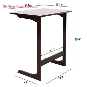 

60x40x65cm L-shaped Bamboo Sofa Side Table Coffee Computer Table Laptop Desk Rotate Laptop Bed