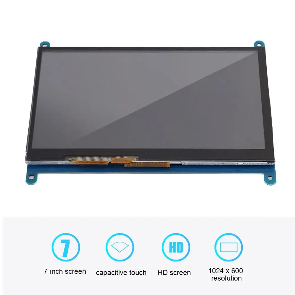 Емкостный сенсорный ЖК экран для Raspberry Pi 4B/3B/3B + 7 дюймов 1024*600 HDMI емкостный без