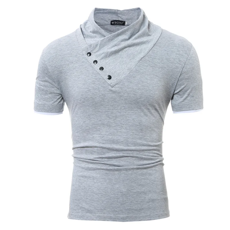 

Men Oblique Button-down Slim Fit Short Sleeve T-shirt Men Man Casual S
