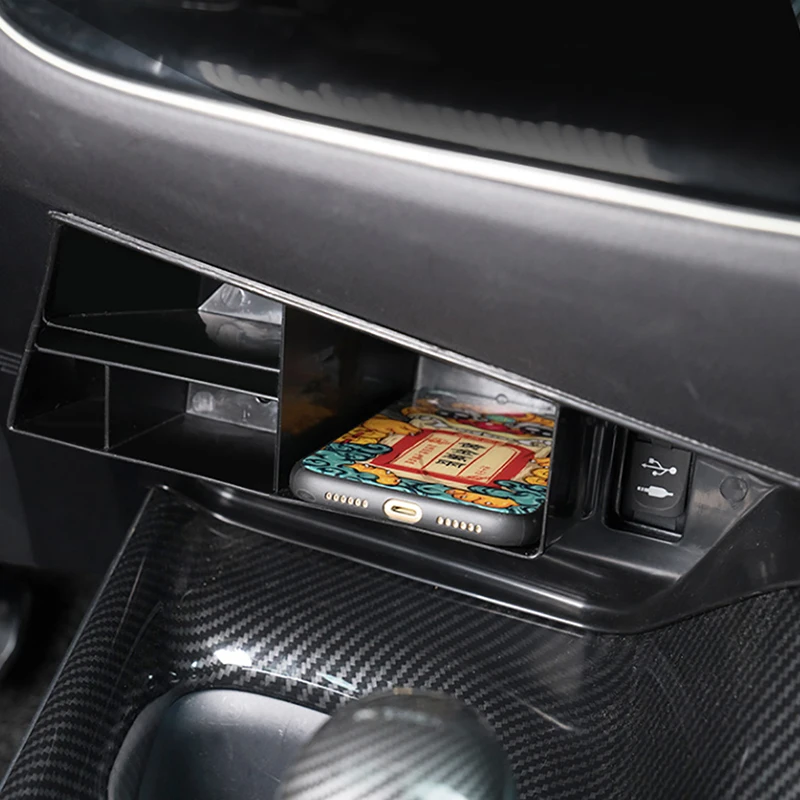 Online Instrumento tablero USB de almacenamiento caja de la caja para Toyota C HR 2018 coche centro de la consola caso plataforma para Toyota CHR 2017 de 2018 a 2019