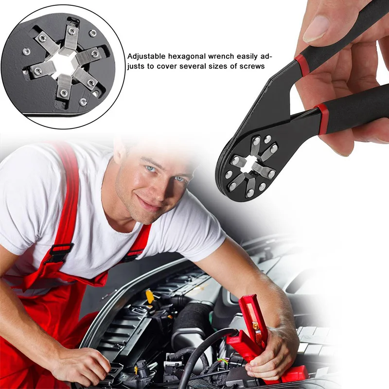 

Drop Shipping Adjustable Magic Hexagonal Wrench Black Grip Pliers Spanner Tool 6-8 INCH hand tools Shipped Within 36 Hours