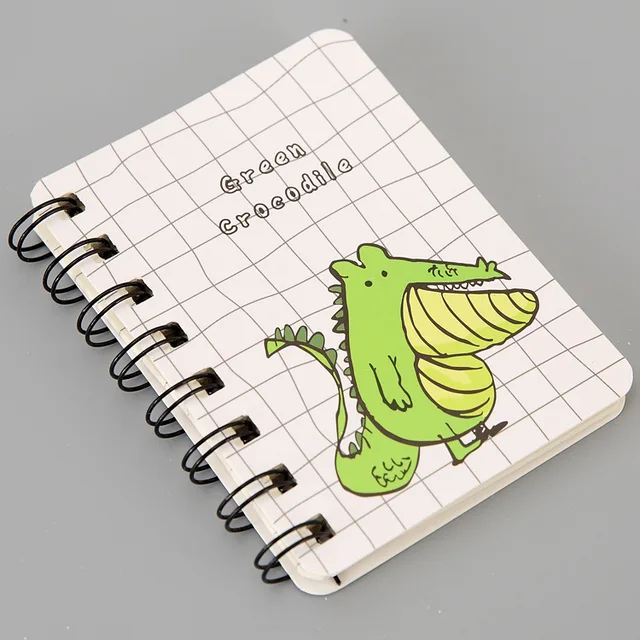 80Page A7 Korea Cartoon Anime Coil Notebook Small Notepad Animal Rollover Office School Learn Supplies Mini Kawaii Diary Journal 1820