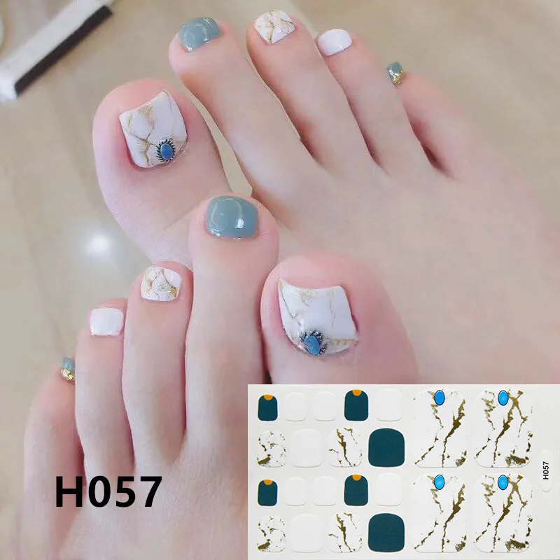 22Tips/Sheet Nail Sticker Adhesive Toenail Art Polish Tips French Glitter Sequins Nail Wraps Strips Easy Toenail Sticker nail stickers,nail art decoration,nail decals