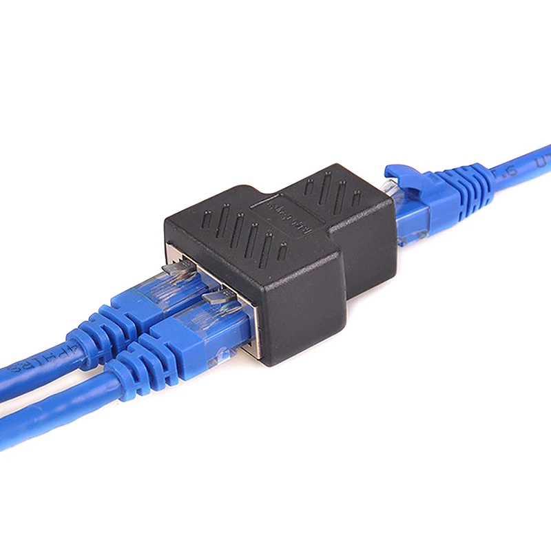 Cable de red Ethernet RJ45 de 1 a 2 vías, divisor hembra, conector doble, adaptador de puertos, acoplador para estaciones de acoplamiento de ordenador portátil|Conectores cables de ordenador| -