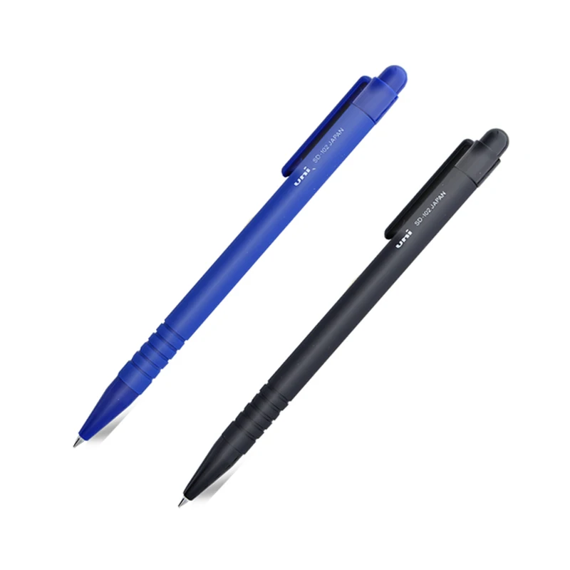 Mixed color 6pcs Шариковая ручка UNI, 6 шт., 0,7 мм, SD-102, для студентов, с шариковой ручкой, для нажатия на масляную ручку, удобная резиновая ручка, нескользящая ручка - Цвет: Mixed color 6pcs