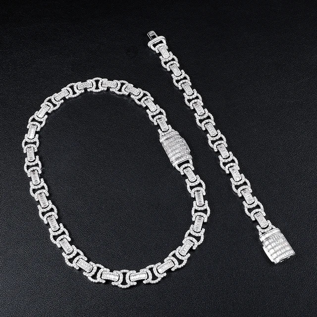 Hip Hop 14MM Byzantine Baguette Bling 