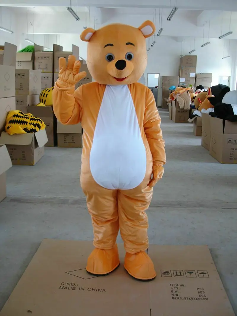 Orange Teddy Bear Mascot Costume Suit Cosplay Game Dress Outfit Adult | Тематическая одежда и униформа