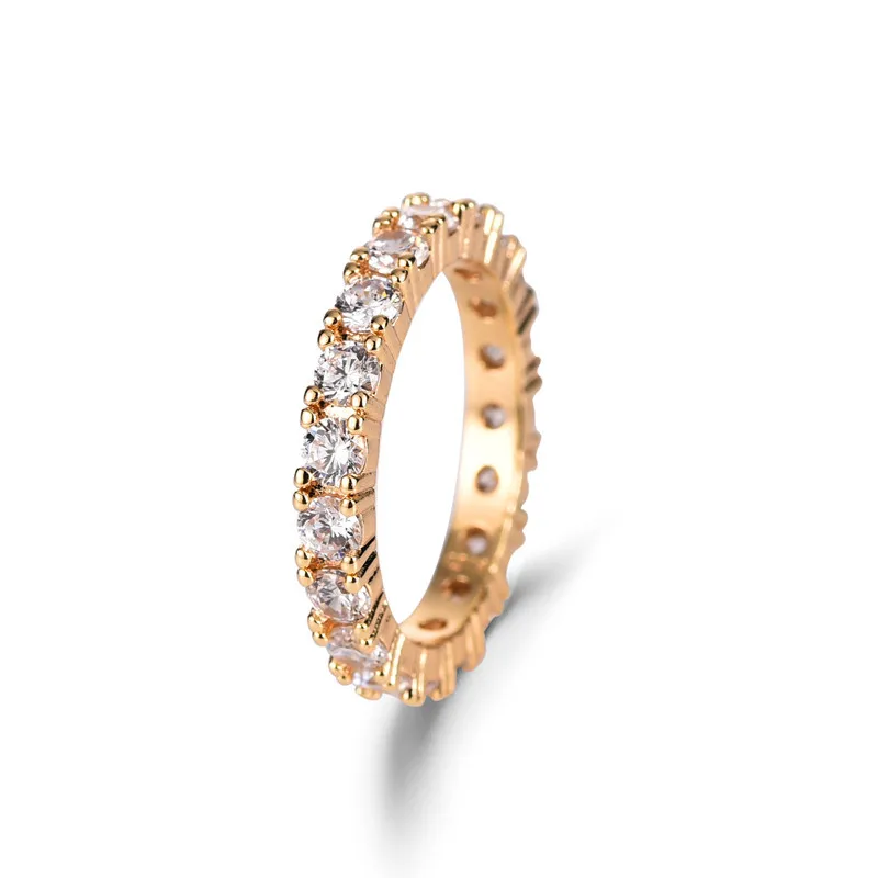 

18k gold color full gemstones crystal Rings for women rainbow diamonds gold color indian Dubai fashion jewelry anillos mujer