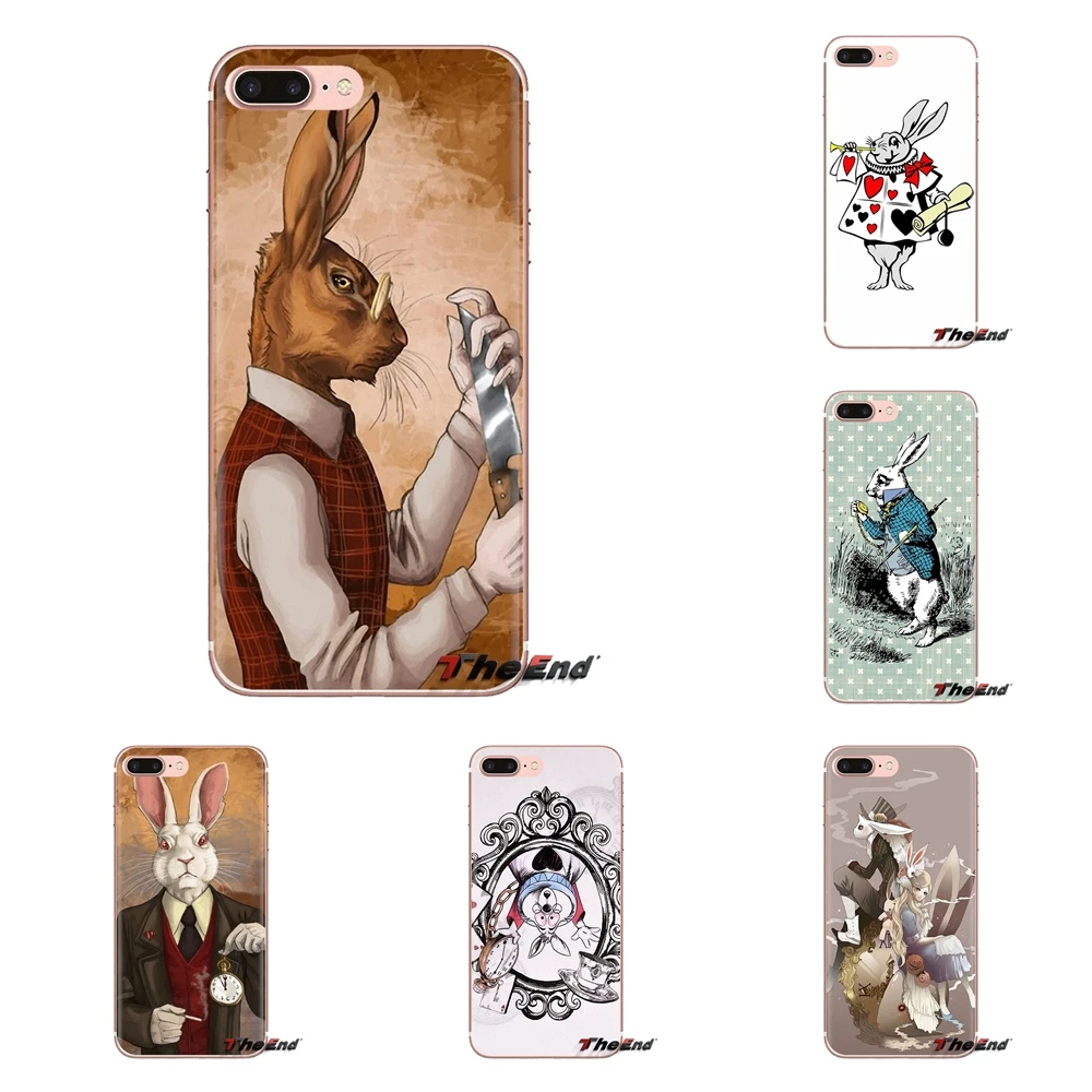 

For Huawei G7 G8 P7 P8 P9 P10 P20 P30 Lite Mini Pro P Smart Plus 2017 2018 2019 rabbit alice in wonderland Silicone Phone Covers