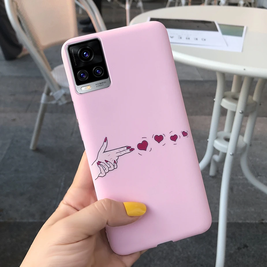 phone pouch bag For Vivo V20 Case V2024 V2025 Soft Silicone Stylish Candy Painted Cover For Vivo V20 V2040 Phone Cases Shockproof Bumper VivoV20 glass flip cover