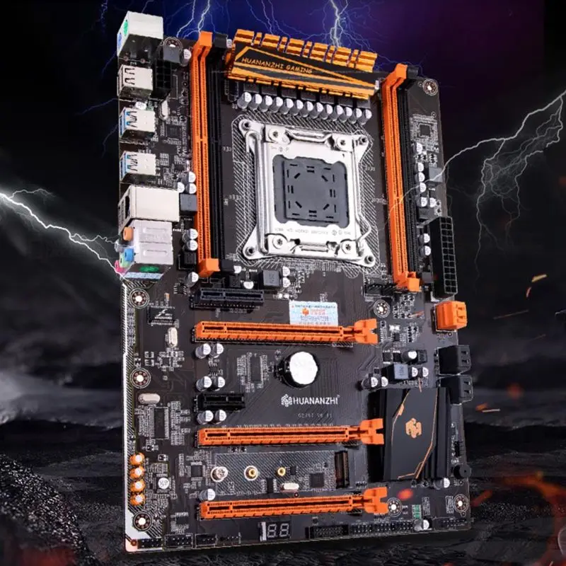 

Huananzhi X79 Motherboard LGA 2011 ATX USB3.0 SATA3 PCI-E NVME M.2 Support 4x16G REG ECC Memory and Xeon E5 Processor 83XB