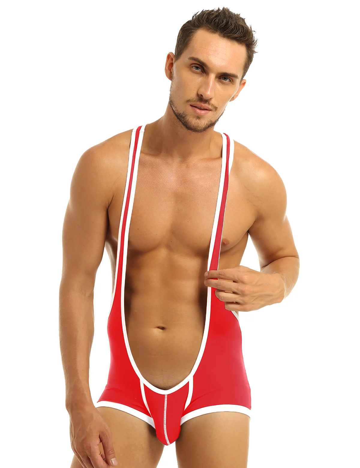 Мужские борцовские подтяжки Singlet Mankini купальник мужские эластичные бандаж утолщенные трусы боксеры нижнее белье необычный костюм-комбинезон