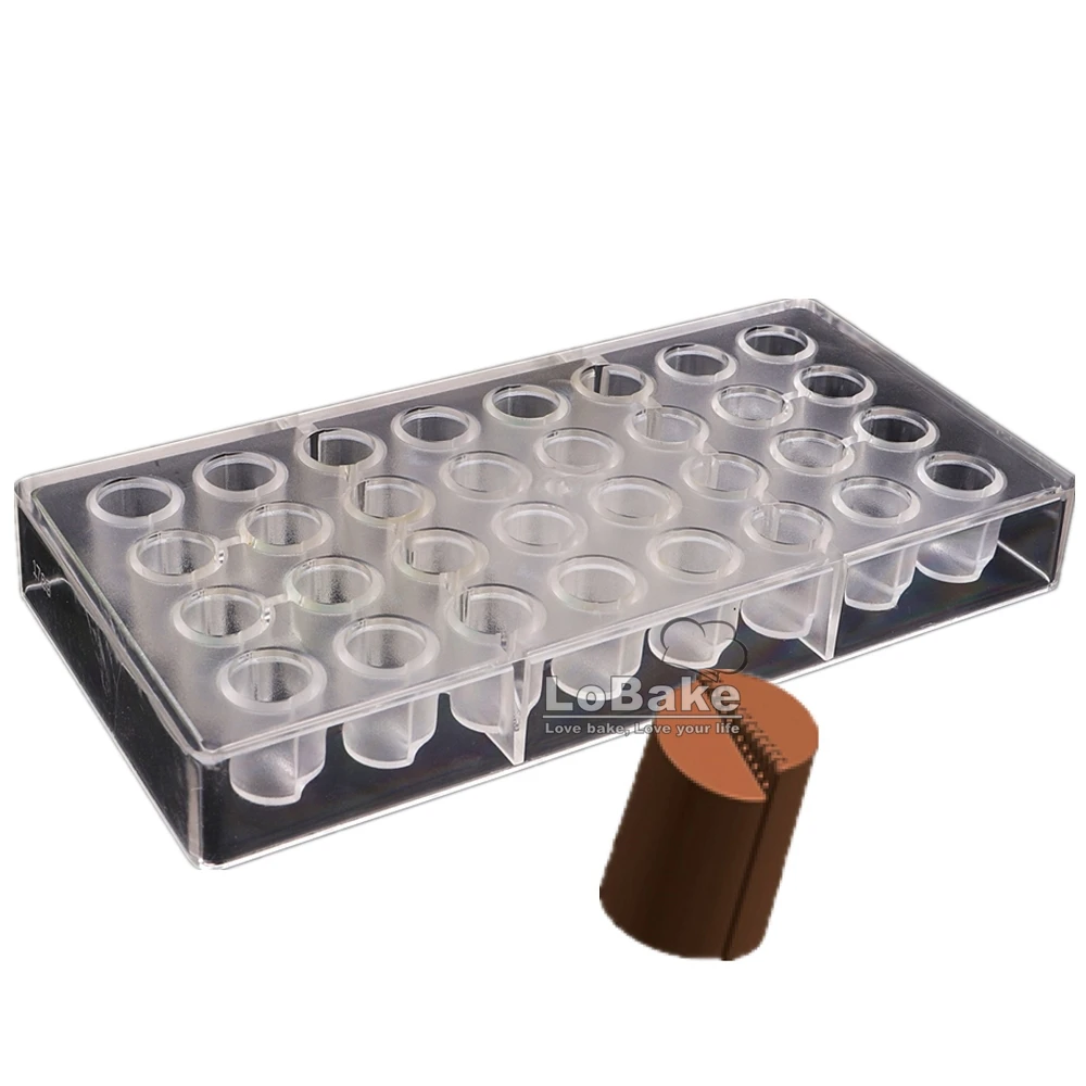 36 cavities round cylinder sticks shape polycarbonate PC chocolate mold sweet ice mould candy making molds DIY bakery stuff | Дом и сад