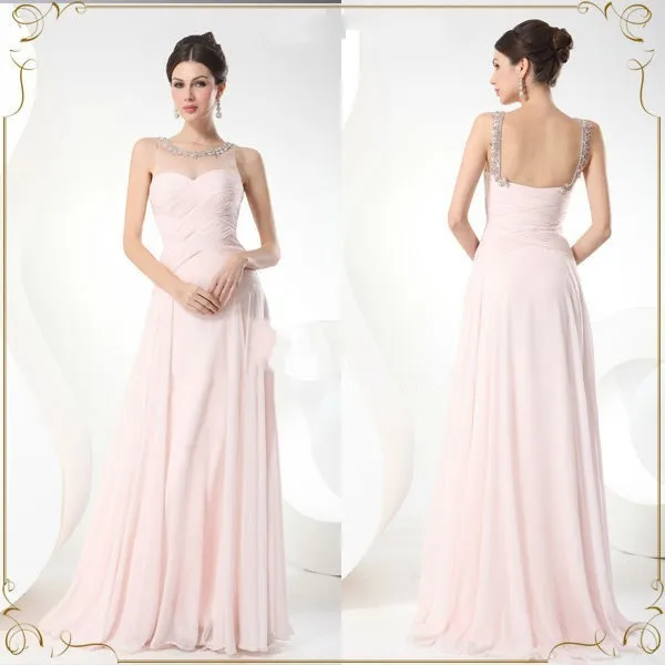 Gratis Verzending Roze Chiffon Lange Sexy Shiny Kralen Backless Party Prom Gown Hoge Kwaliteit Elegante Avondjurk 2015 Crystal Gratis Verzending Roze Chiffon Lange Sexy Shiny Kralen Backless Party Prom Gown Hoge Kwaliteit Elegante Avondjurk 2015 Crystal