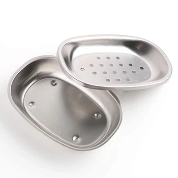 

Bathroom Dispensers Mini Container Soap Holder Minimalist Soap Dish Stainless Steel Holder Drainer Large Shower Soap Box
