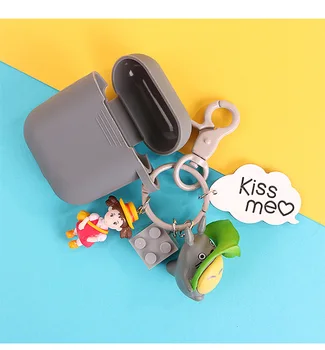 

For AirPods Case AirPods 2 Case cute cartoon funny Key Ring Silicone Headphones Cases for Apple Air Pods 2 Protect Cover