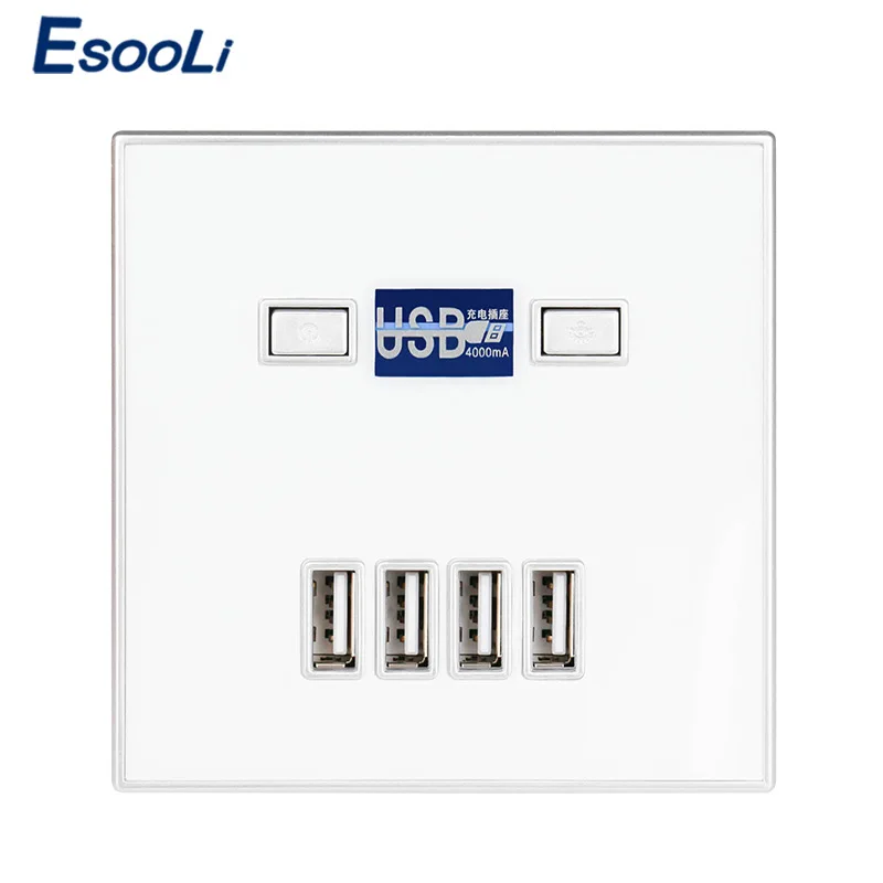 Esooli лучший 4 портовый USB адаптер для настенного зарядного устройства 4A