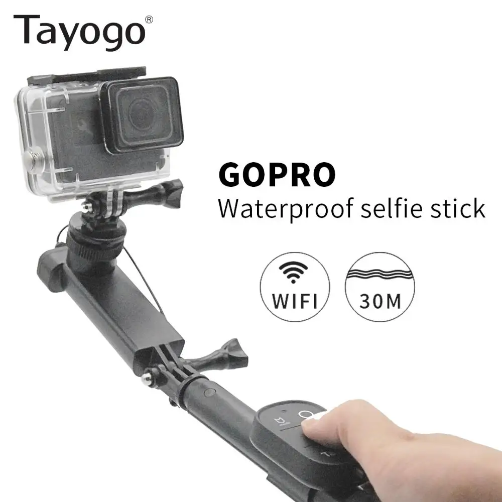 Tayogo Водонепроницаемая рукоятка подводная селфи палка для Gopro Дайвинг камера с Wi-Fi пульт дистанционного управления водостойкое использование океана - Цвет: Gopro Selfie Stick