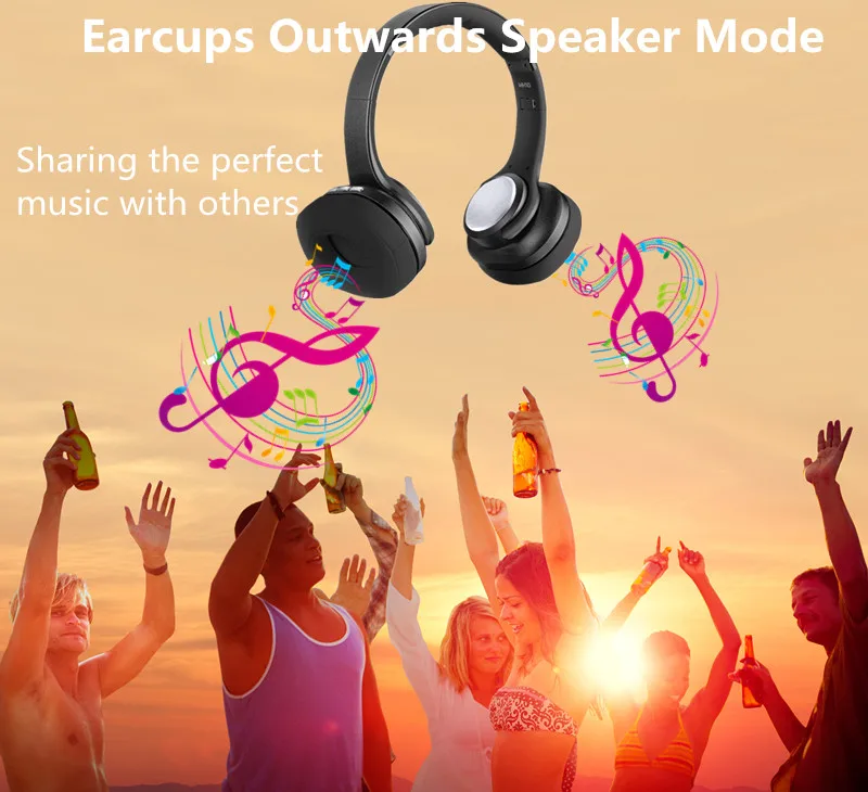 SODO Bluetooth наушники Колонки 2 в 1 складные NFC HiFi стерео беспроводные V5.0 с микрофоном