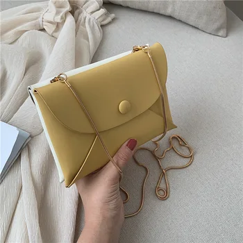 

Double-sided PU Leather Women Bag 2019 Summer Korean Version of The Small Fresh Envelope Bag Wild Chain Shoulder Messenger Bag