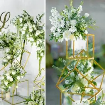 

Wedding Geometry Road Leading Iron Art Box Decoration Wedding Arrangement Golden Wedding Props Geometry Wedding Road Leading