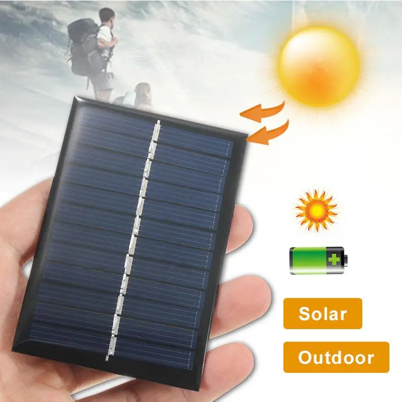 5PCS 6V 1W Solar Panel Board 0-200MA For Light Battery Cell Phone Toys Chargers 