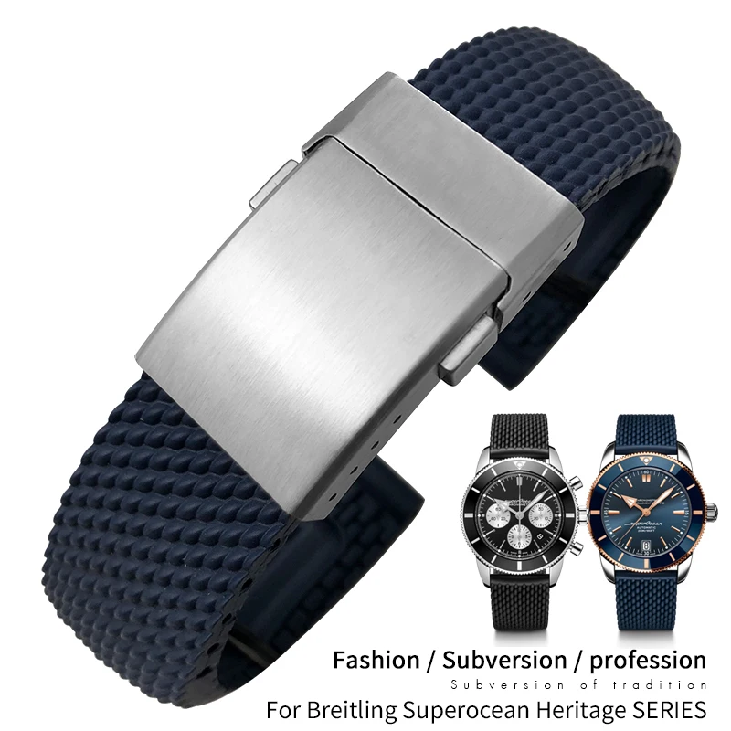 Sostituzione cinturino in gomma siliconica intrecciata da 22mm 24mm per  cinturino per orologio Breitling Avenger Superocean Heritage strumento  gratuito - AliExpress Watches