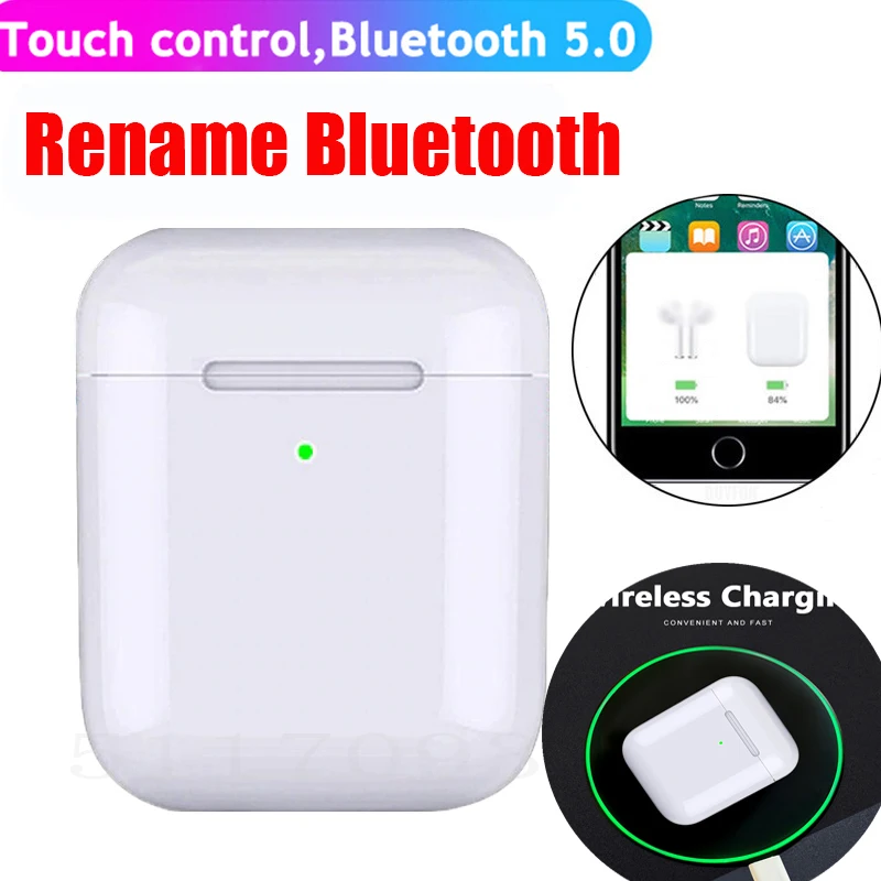 99.9% Same Rename Super Copy Wireless Earphones Smart Light Sensor Bluetooth 5.0 Earbuds Pops-up Wireless Charger Headsets