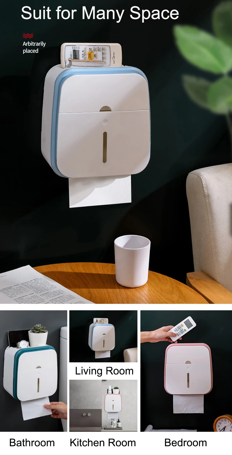 Home Storage Organization Double Layer Storage Box Kitchen Drawer Organizer Bathroom Waterproof Plastic Toilet Paper Tissue Box (4)