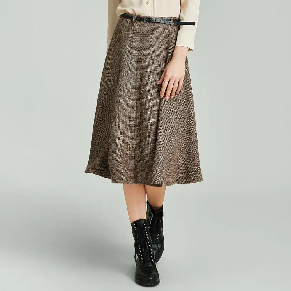 Havva Lente En Herfst Plaid Hoge Taille Midi Cover Plaid Rok Vrouwen Slanke A-lijn Rok Q4557 Havva Lente En Herfst Plaid Hoge Taille Midi Cover Plaid Rok Vrouwen Slanke A-lijn Rok Q4557