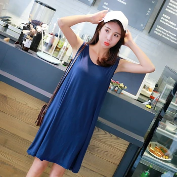 

Modal Summer Large Loose Dress Women's Tank Top Dress Fat Mm Plus Fat 200jin Can Wear A Bottomed Dress
