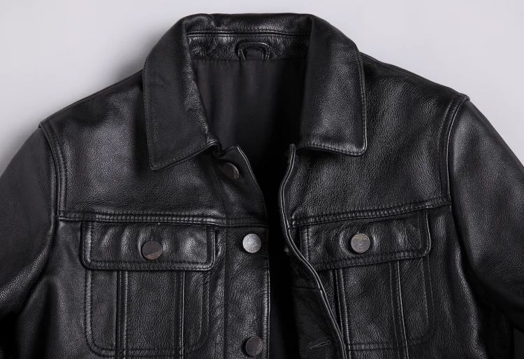 Top Tcyeek Streetwear Motorcycle Real Leather Jacket Men Fashion 2019 Korean Casual Cow Genuine Leather Coat Casual Fit Clothes 1806 12