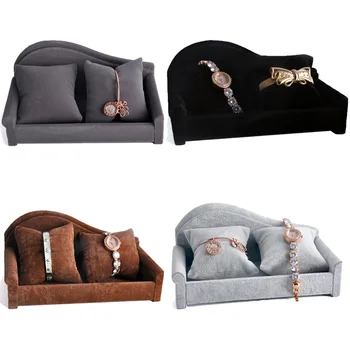 

Double Sofa Design Bracelet Storage Box Necklace Earring Organizer Case Jewelry Display Sofa Stand