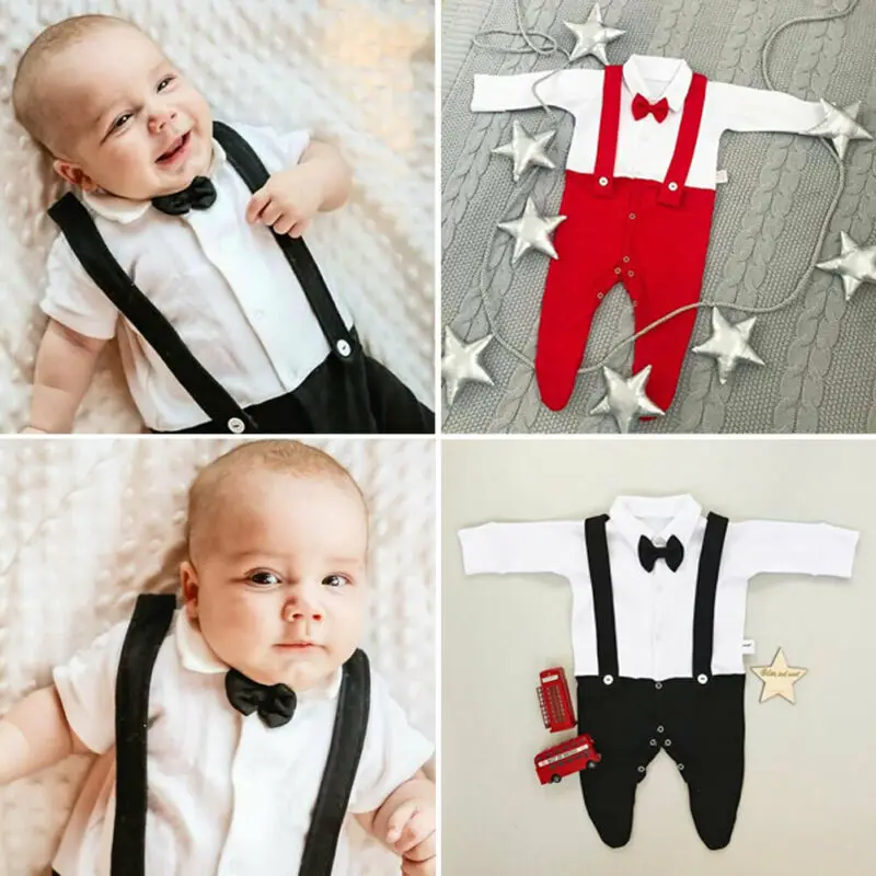US Infant/нарядное боди на лямках с длинными рукавами для маленьких мальчиков; рубашка; комбинезон; одежда